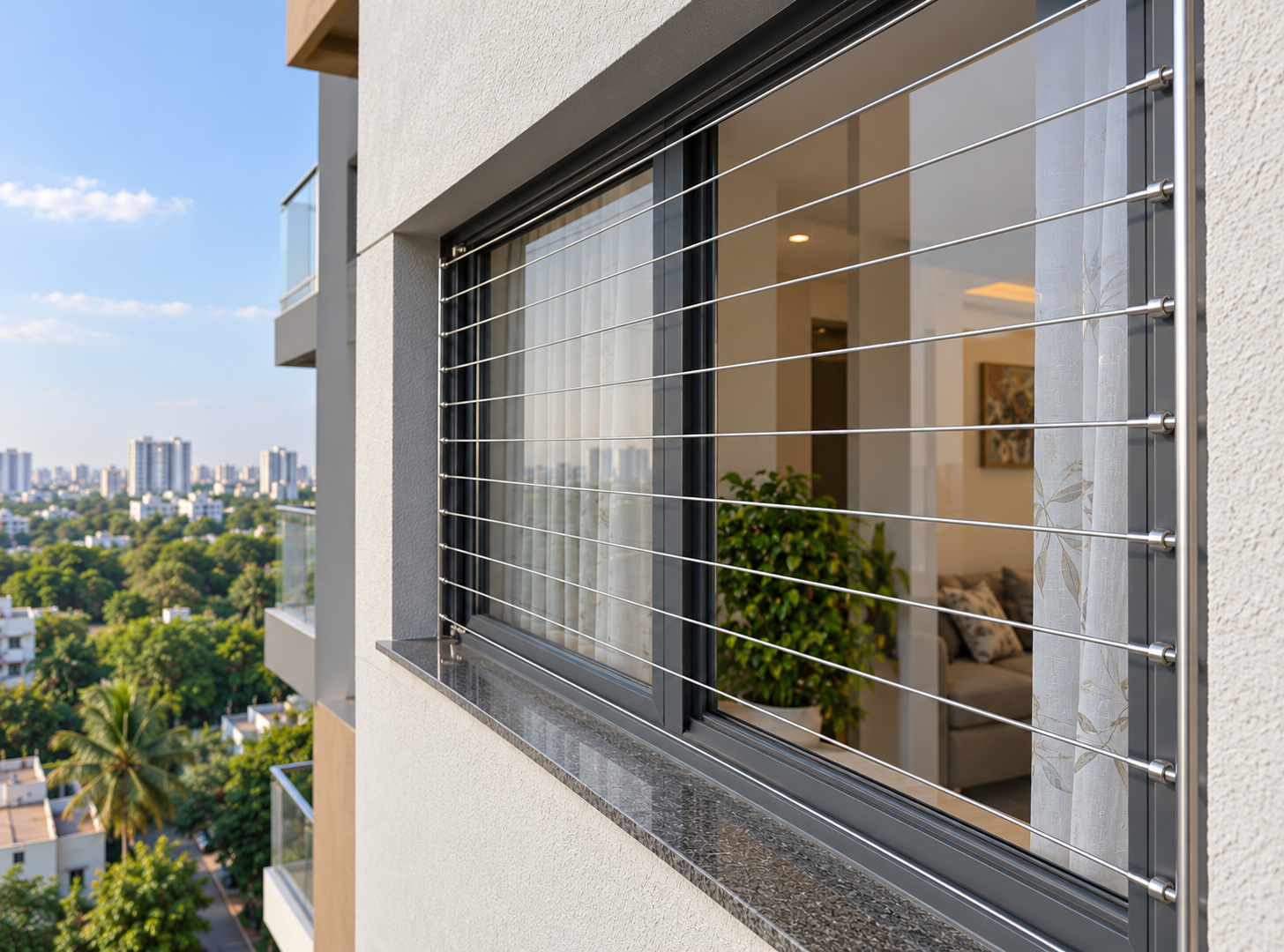 Window Invisible Grill Installation